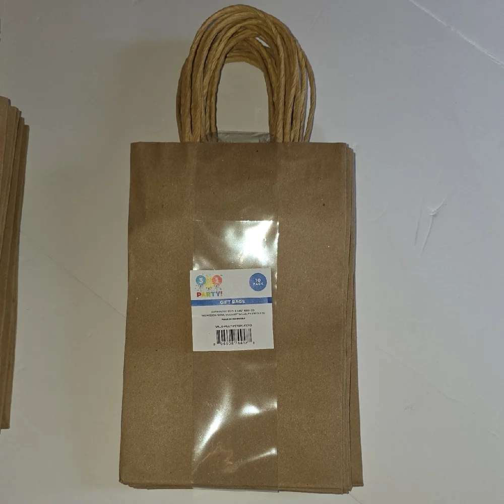 Party Kraft Paper Gift Bags with Twisted Handles- Set Of 3